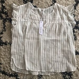 Sam & Lavi Gauzy Ruffle Sleeve Top